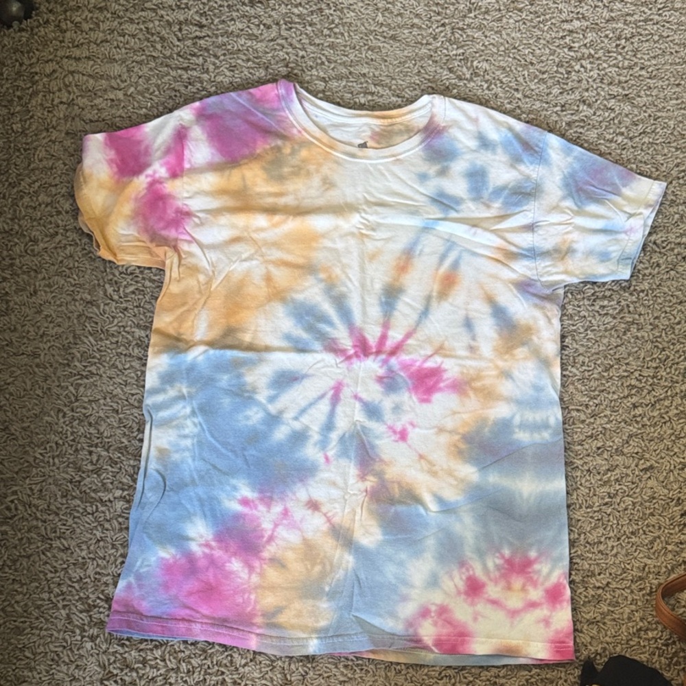 Hanes Women's Tie-Dye T-Shirt - Pink, Orange, Blue